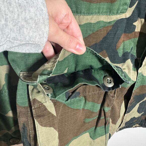 Military Woodland Camouflage Hot Weather Coat Men M Reg Green Rip Stop Pocket - Picture 12 of 13